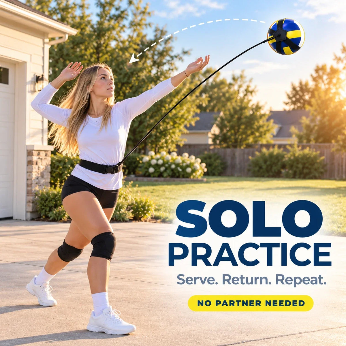 🏐 50% OFF – Solo Volleyball Serve Trainer – Practice Without a Partner