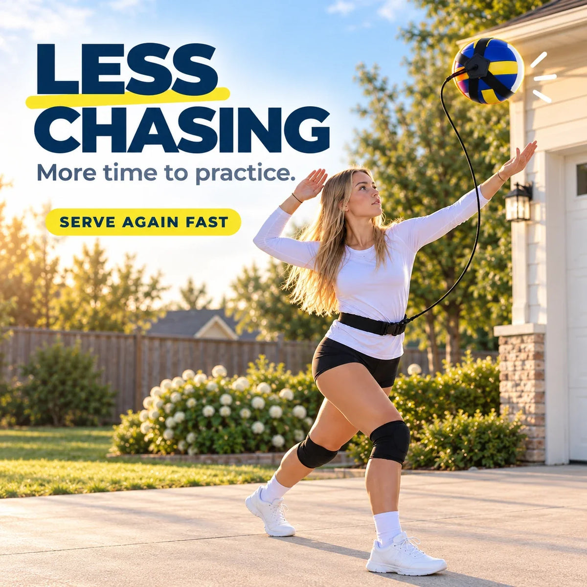 🏐 50% OFF – Solo Volleyball Serve Trainer – Practice Without a Partner