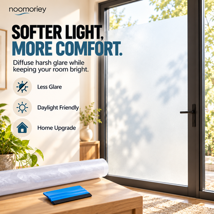 Decorative Window Privacy Film – Frosted Glass Sticker for Home & Bathroom