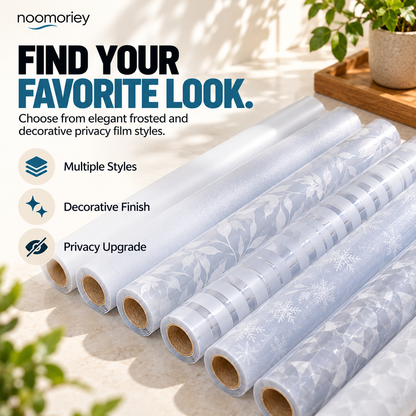 Decorative Window Privacy Film – Frosted Glass Sticker for Home & Bathroom