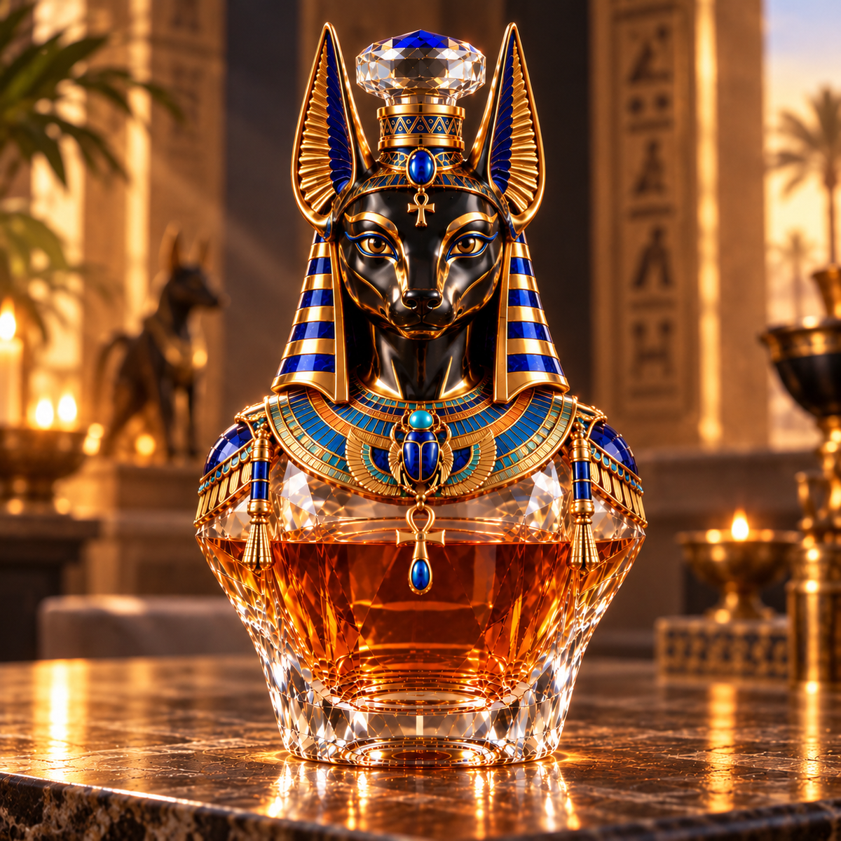 🐺Anubis: Guardian of Eternity Whiskey Decanter – Ancient Egyptian Jackal God Collectible Bottle🏺