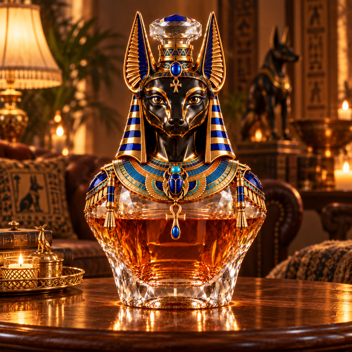 🐺Anubis: Guardian of Eternity Whiskey Decanter – Ancient Egyptian Jackal God Collectible Bottle🏺