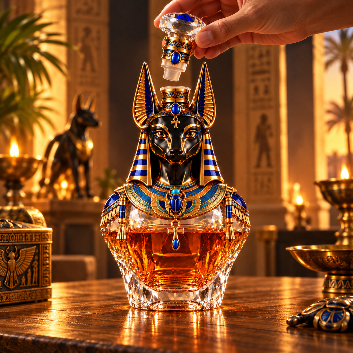 🐺Anubis: Guardian of Eternity Whiskey Decanter – Ancient Egyptian Jackal God Collectible Bottle🏺