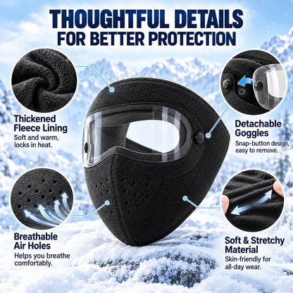 Winter Windproof Face Masks with Detachable Goggles
