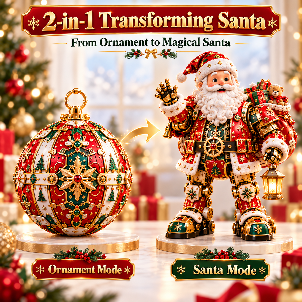 49% OFF🎅 2-in-1 Transforming Santa Claus™ – From Christmas Ornament to Magical Santa!