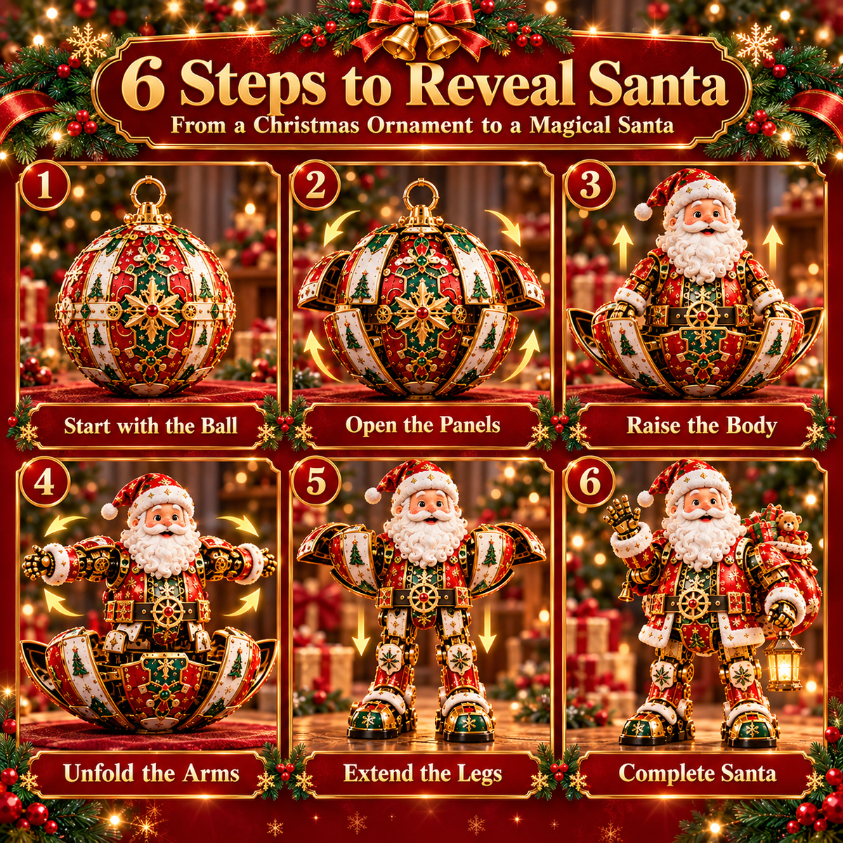 49% OFF🎅 2-in-1 Transforming Santa Claus™ – From Christmas Ornament to Magical Santa!