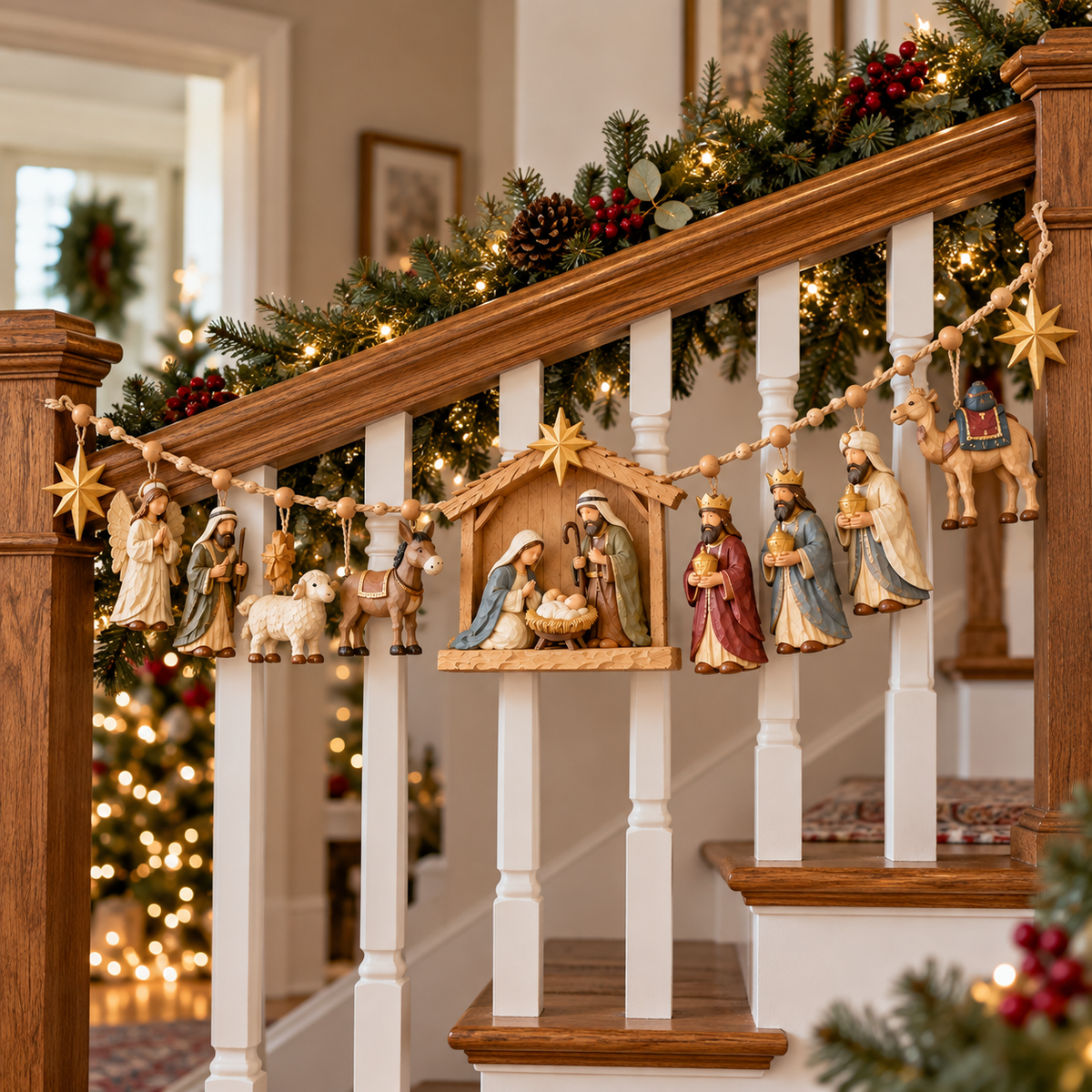 ✝️🎄 The Night Hope Was Born – Bethlehem Nativity Christmas Garland