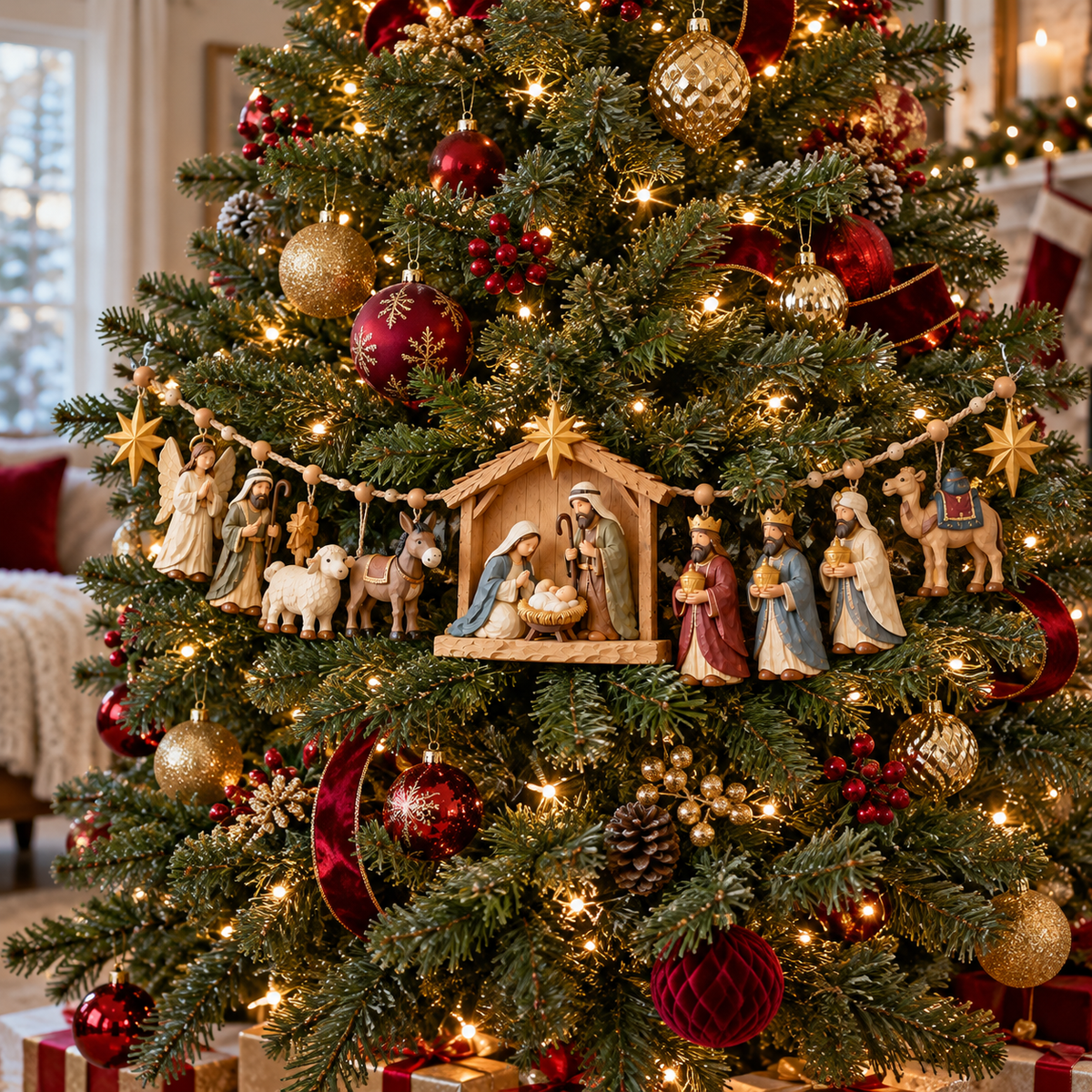 ✝️🎄 The Night Hope Was Born – Bethlehem Nativity Christmas Garland