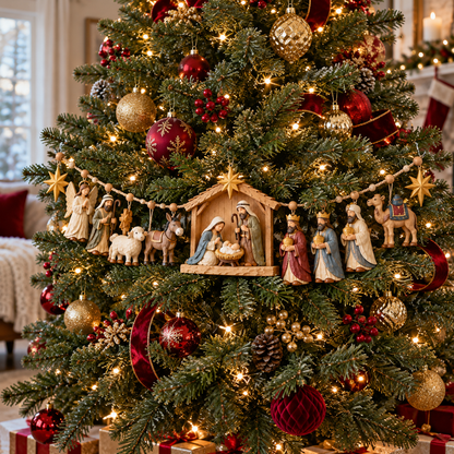 ✝️🎄 The Night Hope Was Born – Bethlehem Nativity Christmas Garland