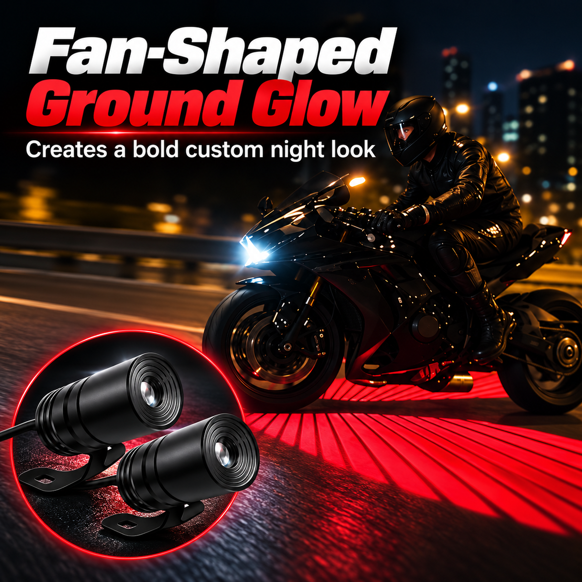 🏍️ Dual Motorcycle Laser Projector Lights!!!