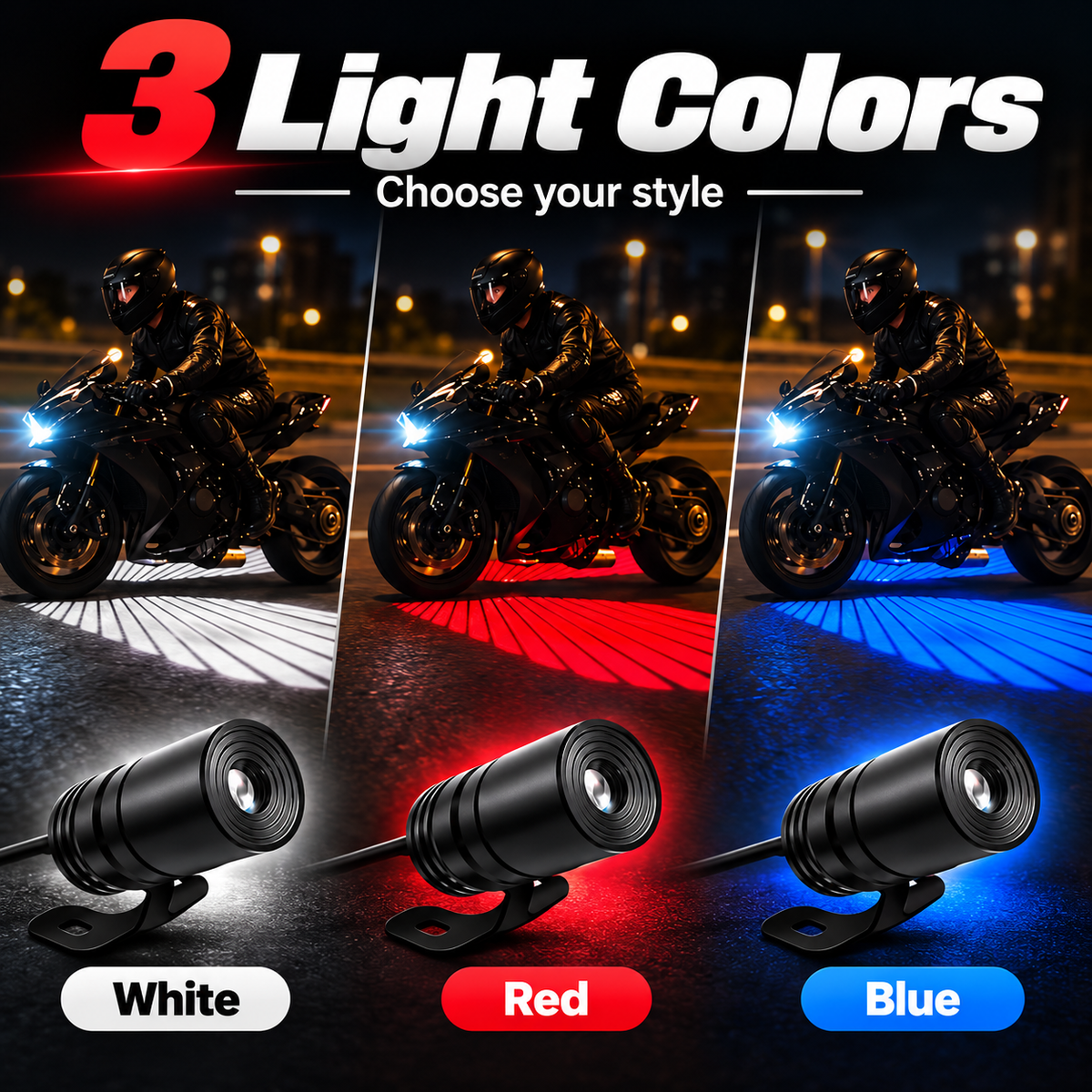 🏍️ Dual Motorcycle Laser Projector Lights
