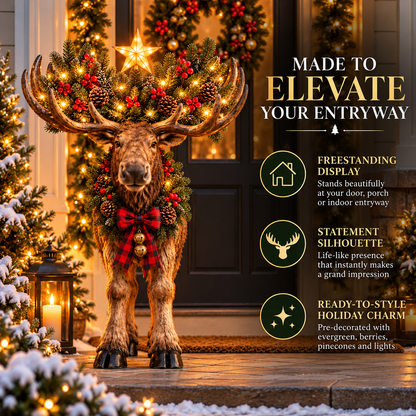🎄 Woodland Christmas Moose™ – Lighted Holiday Decor