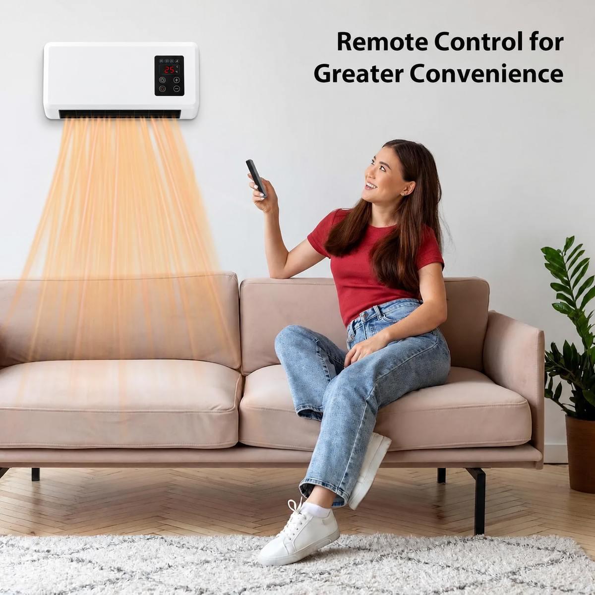 🔥Black Friday Early Bird Deals🔥Wall-Mounted Space Heater with Thermostat and Remote Control