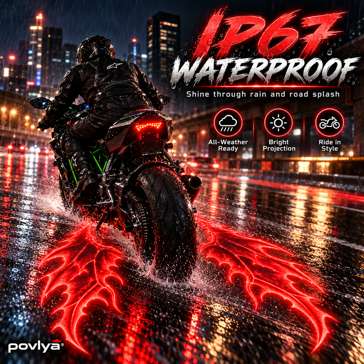 🔥 Demon Wing Motorcycle Projector Kit 😈 Unleash the Beast After Dark!