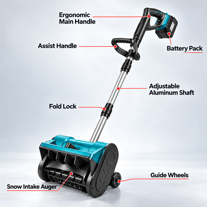 🔥 Winter Sale – 21V Cordless Snow Shovel with 2 Batteries & Charger