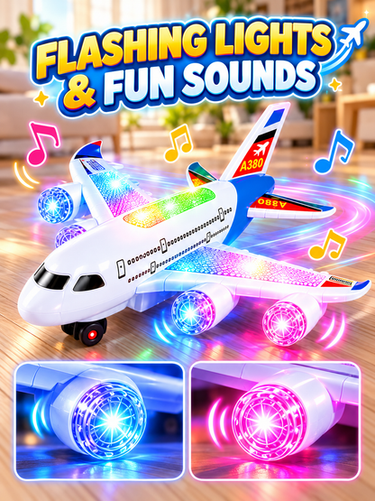 ✈️ Kids Fun Deal – Light-Up Spinning Airplane Toy 🌟 Musical Electric Aircraft with Flashing Lights & 360° Rotation for Ages 3+ 🎁