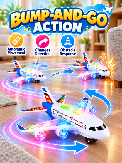 ✈️ Kids Fun Deal – Light-Up Spinning Airplane Toy 🌟 Musical Electric Aircraft with Flashing Lights & 360° Rotation for Ages 3+ 🎁