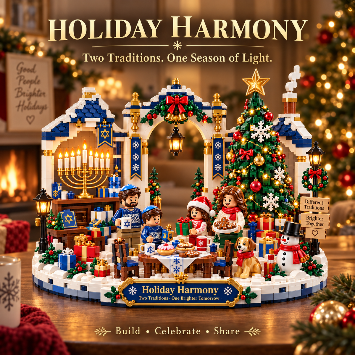 🎄🕎 Last Day 50% OFF 🔥 Holiday Harmony Christmas & Hanukkah Building Block Set