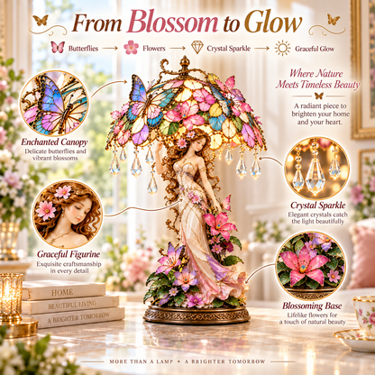 🔥 Last Day 49% OFF🦋 Butterfly Blossom Glow – Illuminated Floral Fairy Table Lamp