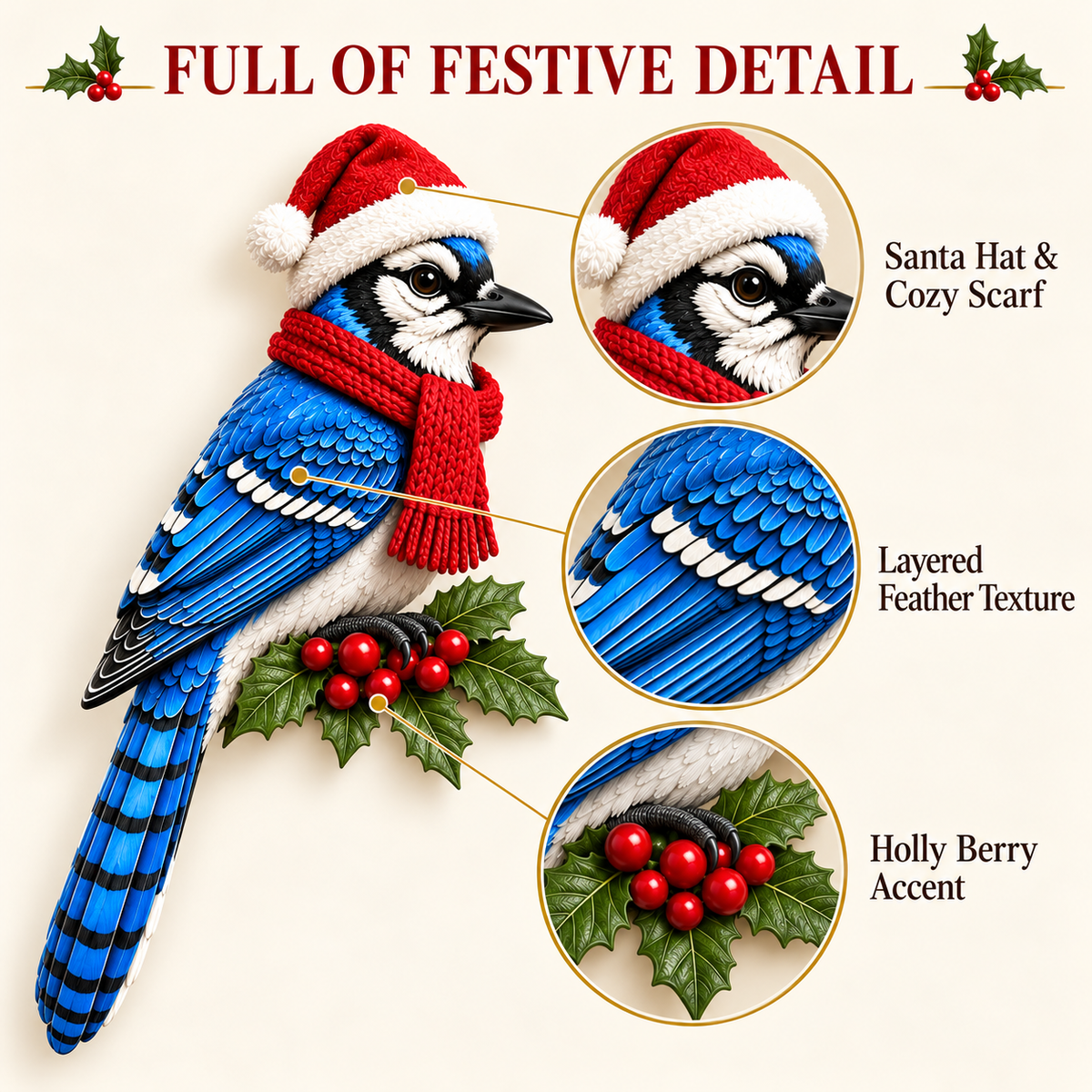 Christmas Hat Bird Shelf & Corner Decoration