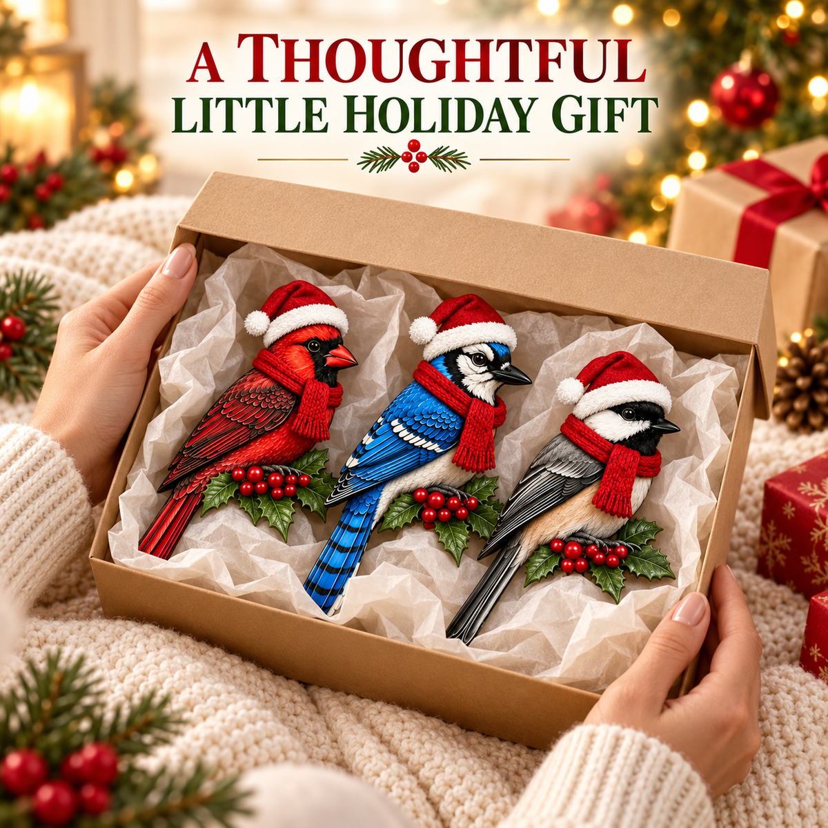 Christmas Hat Bird Shelf & Corner Decoration