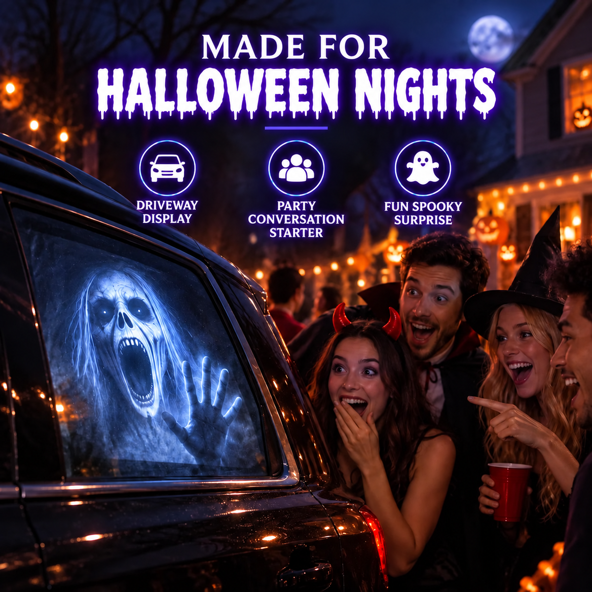 🎃 👻 Haunt Glow Halloween Window Projector-360° Adjustable Stand for Home Decor 🎃