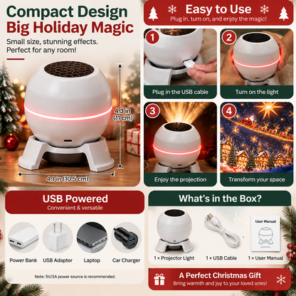 🎄 Christmas Magic Projector – Light Up Your Holiday Nights ✨