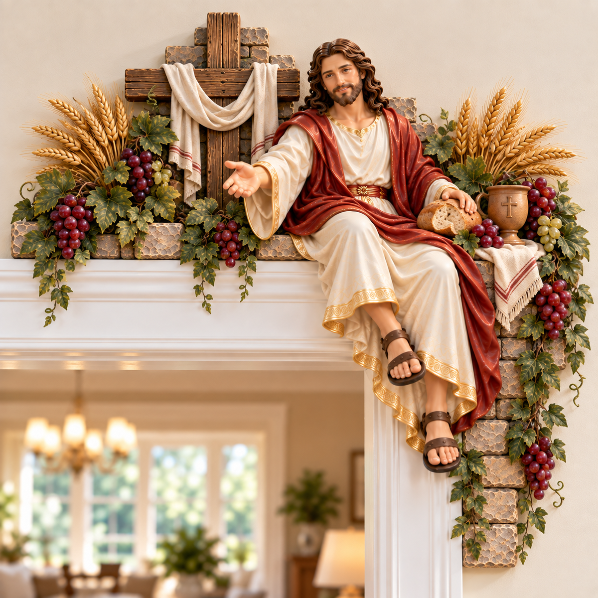 ✝️✨ Jesus at the Doorway – Faith-Inspired Corner Decor Collection