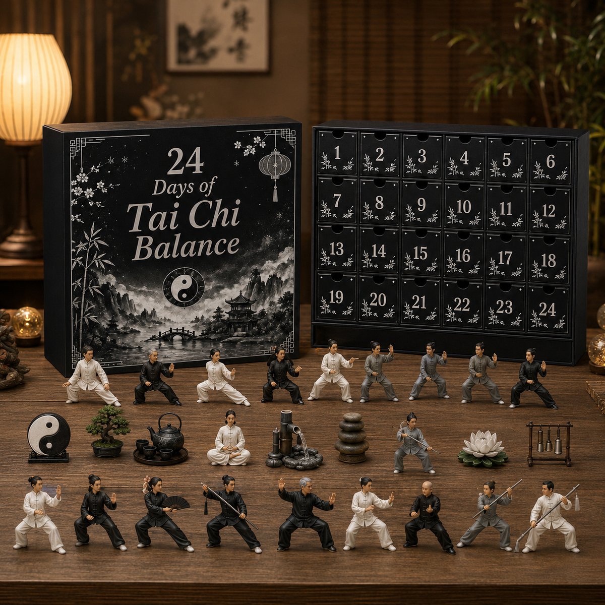 CHRISTMAS KICKOFF 49% OFF - 2026 Days of Tai Chi Balance Blind Box - 24-Day Festive Countdown, Tai Chi Collectible Figures Blind Box