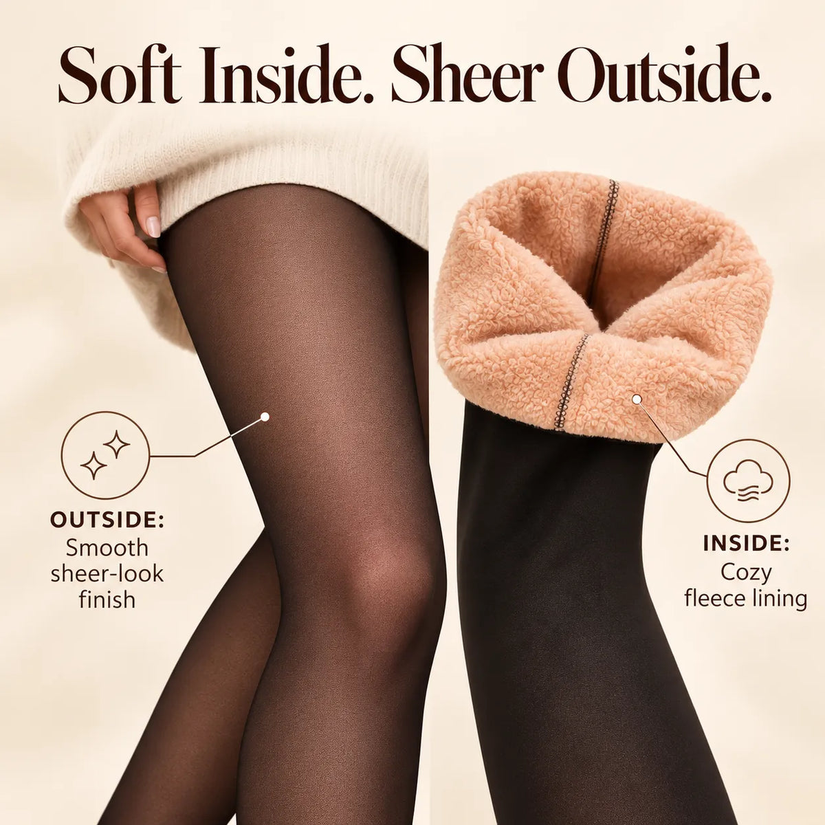 🔥Hot Sale 70% OFF!!⚡50K+ SOLD! ❄️ Fleece Lined Sheer Tights