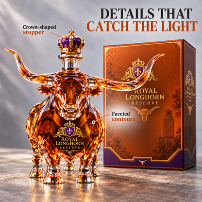 🐂 Longhorn Bull Whiskey Bottle | Western Bar Decor & Unique Gift