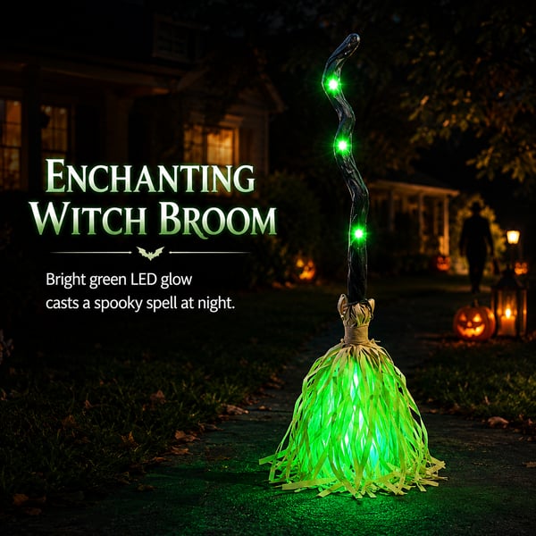 🎃🧹 Magical Moving Witch Broom – Spooky Lights, Sounds & Motion! 👻✨