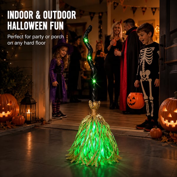 🎃🧹 Magical Moving Witch Broom – Spooky Lights, Sounds & Motion! 👻✨