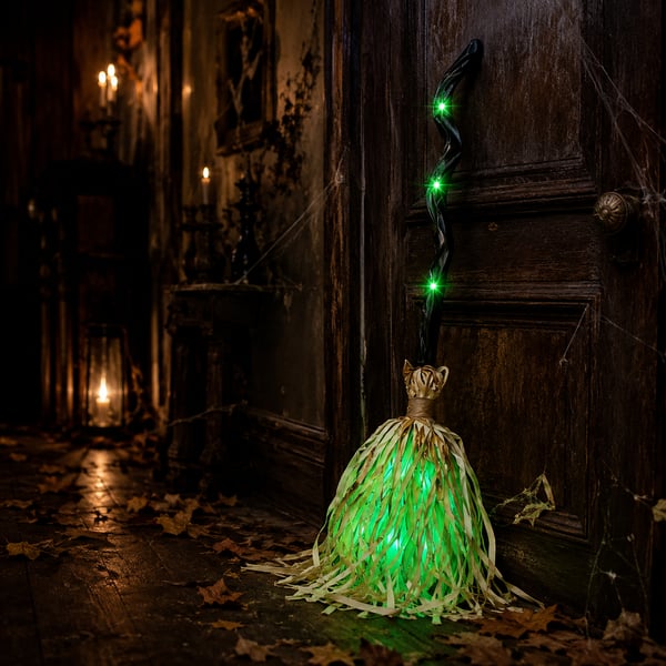 🎃🧹 Magical Moving Witch Broom – Spooky Lights, Sounds & Motion! 👻✨