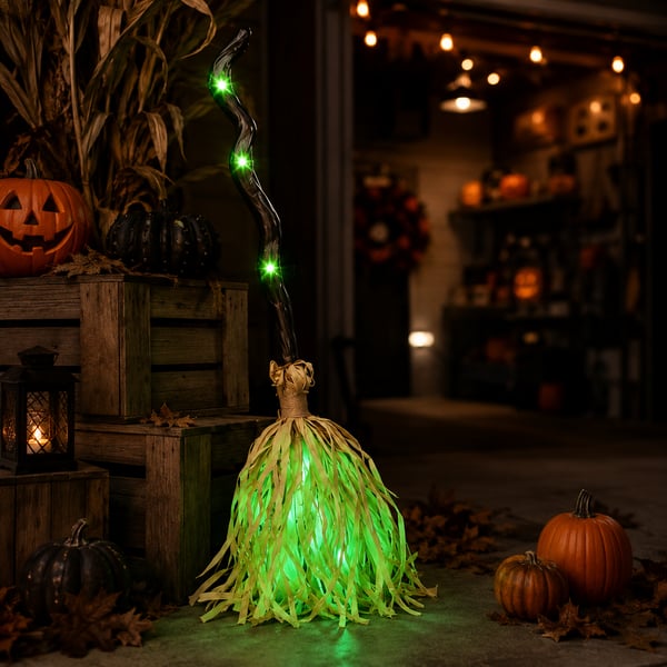 🎃🧹 Magical Moving Witch Broom – Spooky Lights, Sounds & Motion! 👻✨
