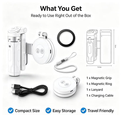 📽️Zoomable Magnetic Palm Grip | Selfie Stick & Tripod