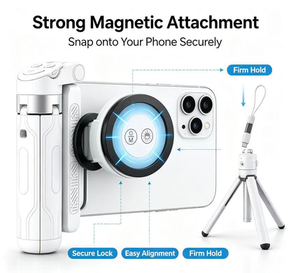 📹Zoomable Magnetic Palm Grip | Selfie Stick & Tripod