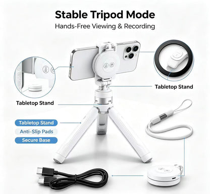 📽️Zoomable Magnetic Palm Grip | Selfie Stick & Tripod