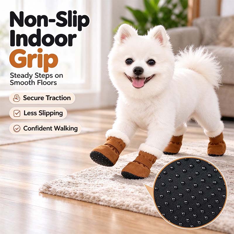 Soft Velvet Puppy Booties, Warm Non-Slip Paw Covers for Small Dogs 🐾