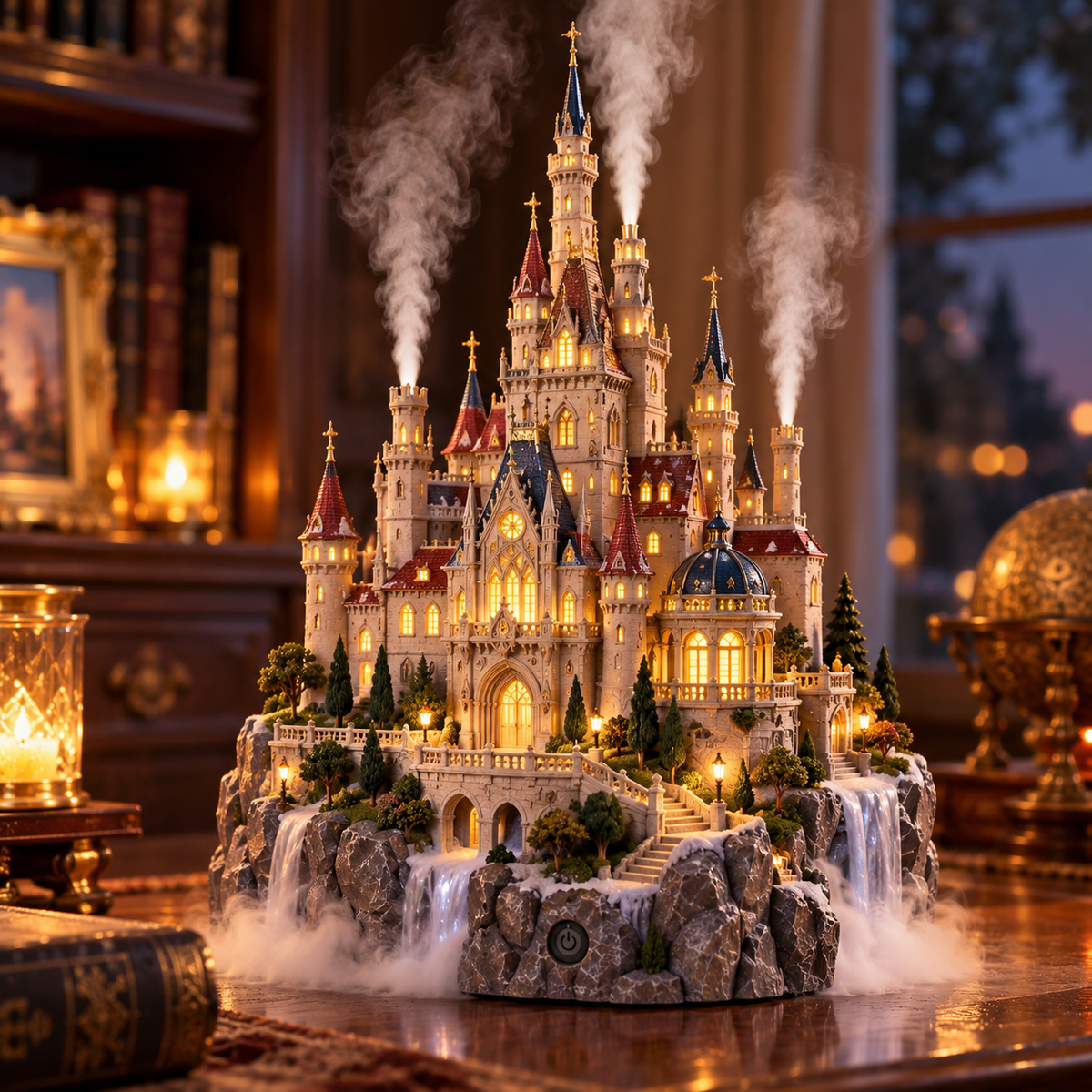 🔥Last day 50% OFF🏰 Fairytale Castle Humidifier – Glowing Mist Fantasy Decor ✨
