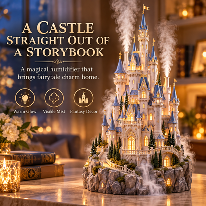 🔥Last day 50% OFF🏰 Fairytale Castle Humidifier – Glowing Mist Fantasy Decor ✨