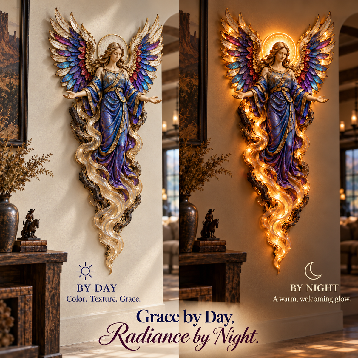 ✝️ ✨ Heavenly Radiance™ Lighted Angel Wall Sculpture