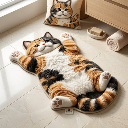 🐱Last Day 49% OFF🔥🔥🔥Chubby Tabby Cat Shaped Rug 🤎