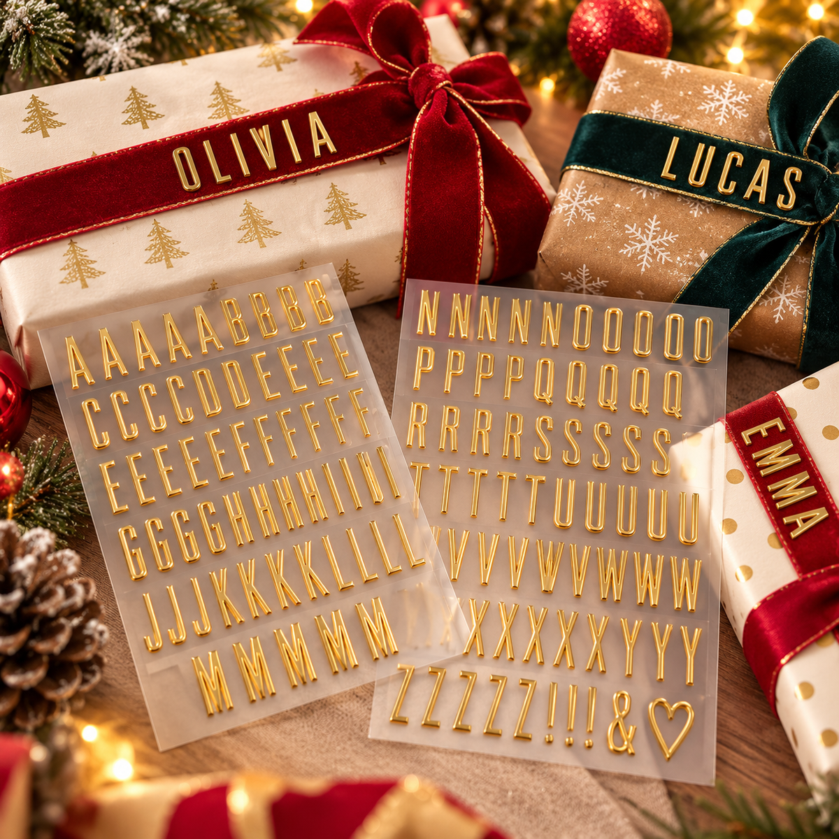 🎁✨ Personalized Gold Alphabet Stickers – Make Every Gift Extra Special!🎁✨3SETS(2PCS 1SET)