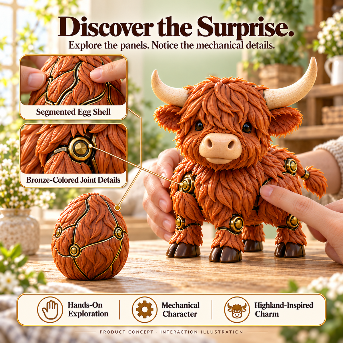 2-in-1 Transforming Highland Cow Egg – A Little Egg, a Charming Highland Surprise