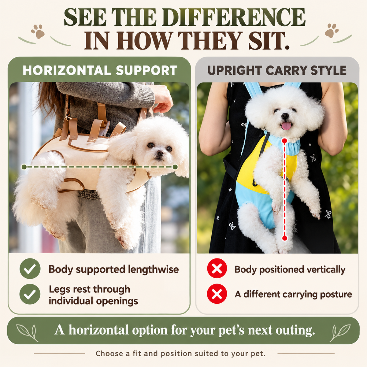 🐾 Portable Breathable Pet Carrier Sling & Bag - Hands-Free Puppy Pouch