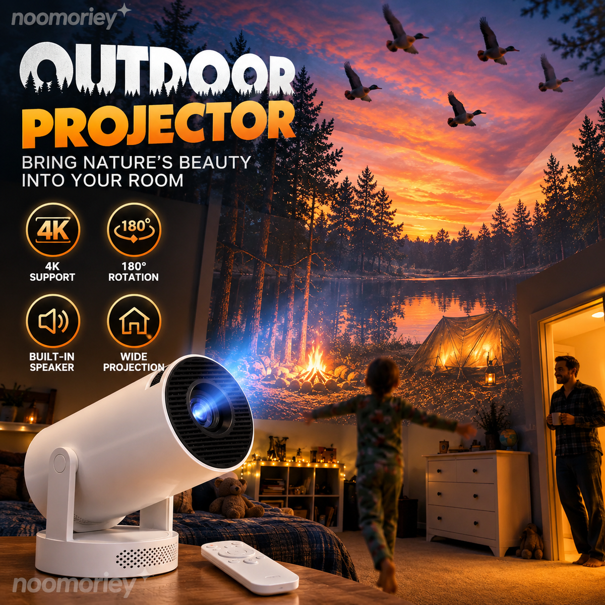 🏕️ Wildscape™ Nature Projector – Transform Any Room Into A Magical Outdoor Escape