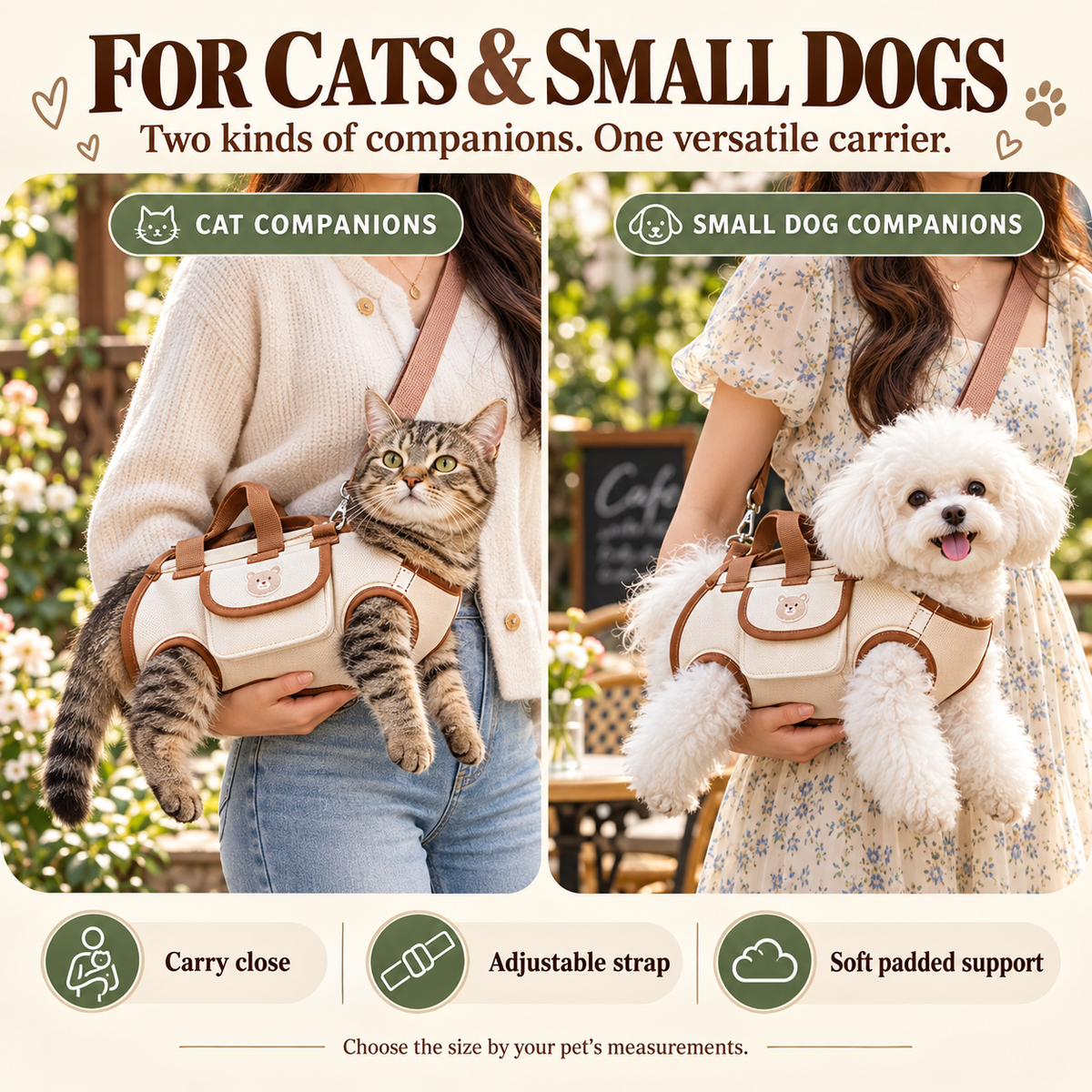 🐾 Portable Breathable Pet Carrier Sling & Bag - Hands-Free Puppy Pouch