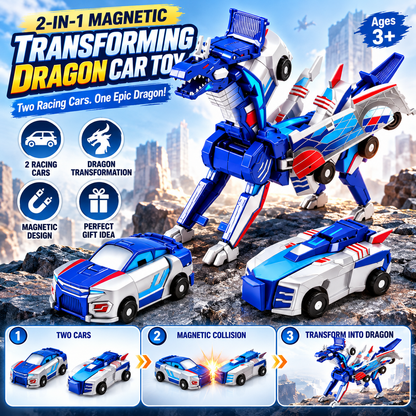 🚗2-in-1 Magnetic Transforming Dragon Car Toy – Racing Car Set