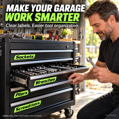 🔧 Magnetic Toolbox Drawer Labels